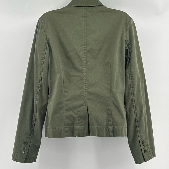 Eddie Bauer Jacket Womens 8 Green Unstructured Blazer Long Sleeve Pockets - Picture 4 of 8